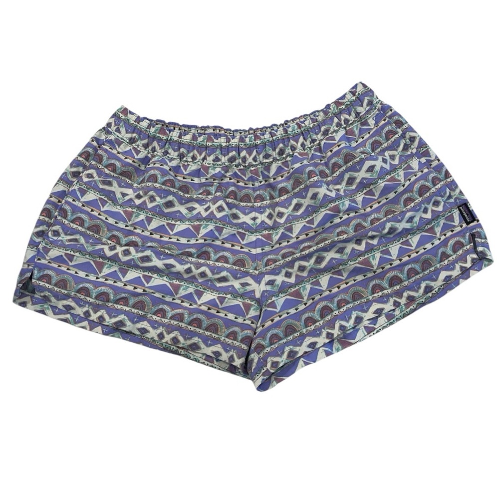Patagonia Women's Geometric Patterned Shorts - Blue‎ and Purple